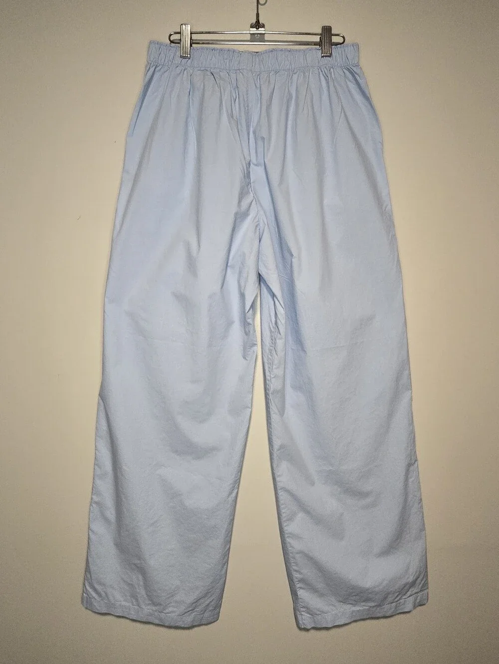 SKIMS Pajama Pants Unisex Medium Light Blue Cotton Elastic Loungewear Wide-leg